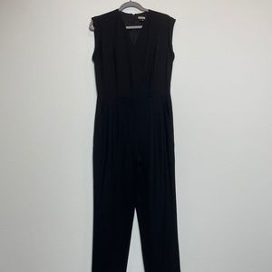 Theory black wool jumpsuit romper
